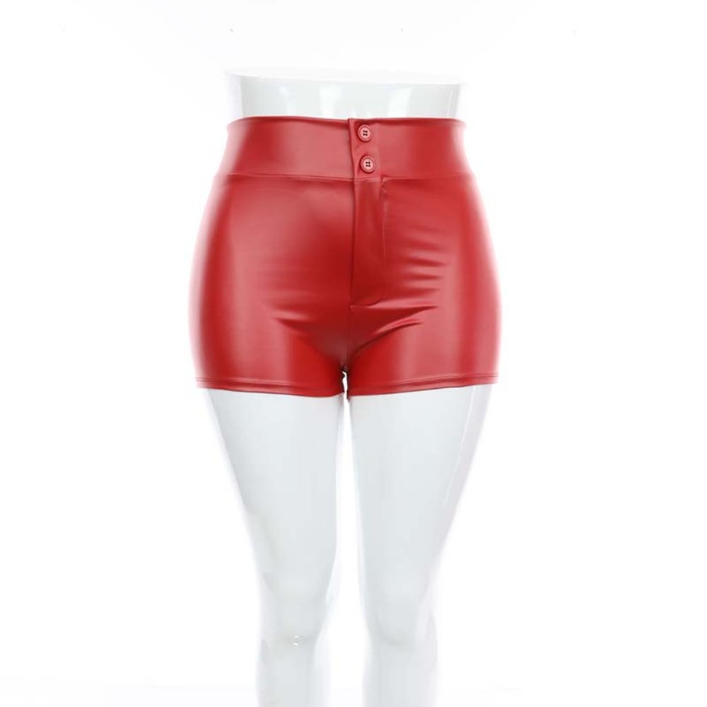 USA HIGH WAISTED BEAUTIFUL WOMEN PU LEATHER SHORT PANTS PLUS SIZE XL-2X-3X NEW